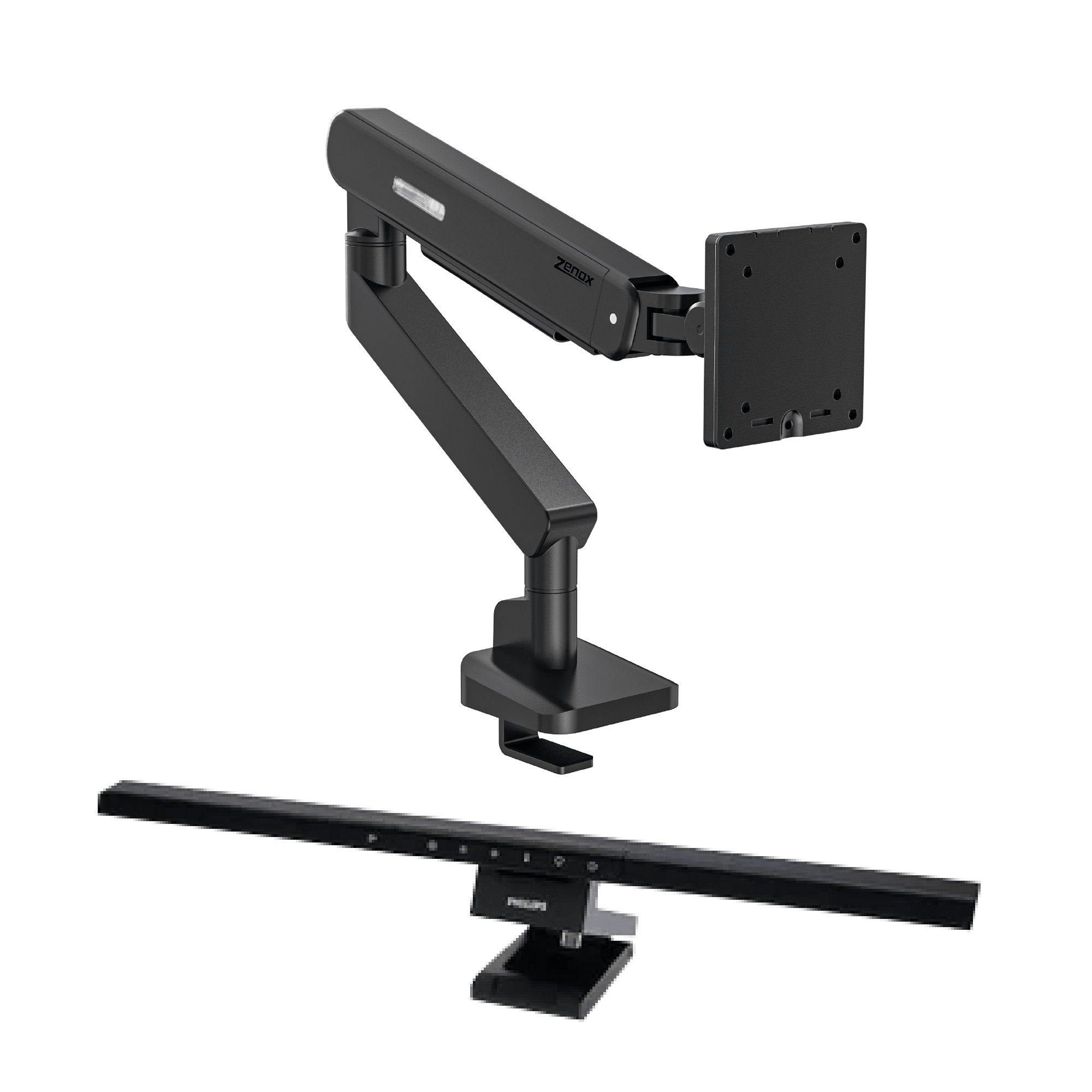Bundle 1 Philips PAS351 Erler PC screen light RoA + Zenox MA51 Monitor Arm (2-11kg, 40'' max) - Desk Lamp -Philips - Zenox