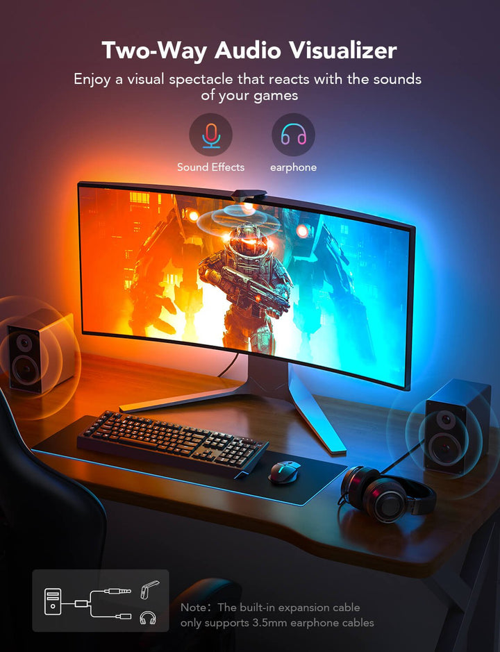 Govee DreamView G1 Gaming Light (For 24' - 29' PCs) - Smart TV & Monitor Light - Govee - Zenox