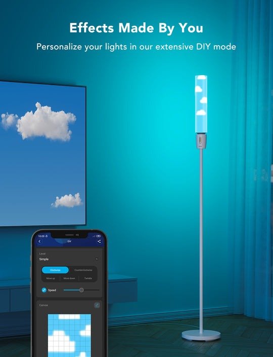 Govee H6078 Govee RGBICWW Cylinder Floor Lamp - Smart Lamp - Govee - Zenox