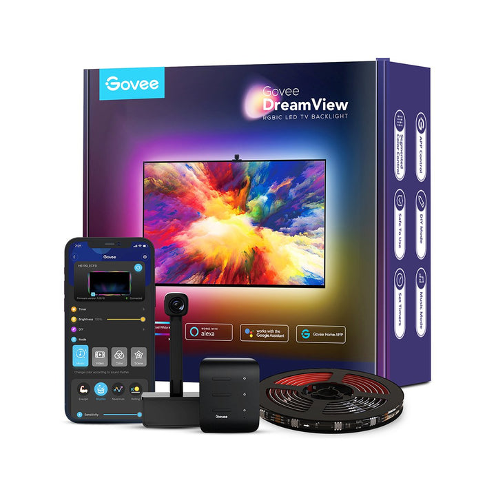 Govee H6199 Dreamview T1 Wi - Fi TV Strip Lights (For 55 - 65 inches TV) (3.8m) - Smart TV & Monitor Light - Govee - Zenox