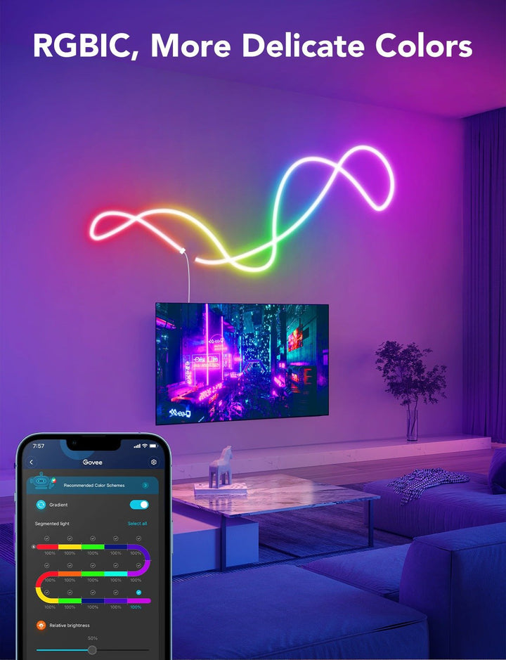 Govee H61A0 Neon LED Strip Light (3m) - Smart Wall Light - Govee - Zenox