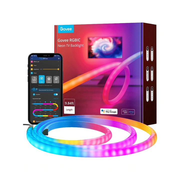 Govee RGBIC Neon TV Backlight LED Strip Light (For 48" - 55" (Four Sides), 65" - 75" (Three Sides)) - Smart TV & Monitor Light - Govee - Zenox