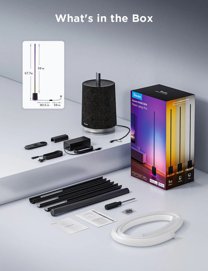 Govee RGBICWW Floor Lamp Pro Black - Smart Lamp - Govee - Zenox