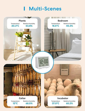 Meross - Smart Temperature and Humidity Sensor(Need to install with MSH450) - Smart Clock - Meross - Zenox