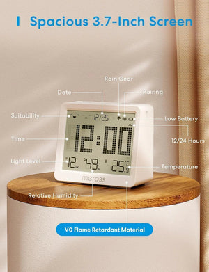Meross - Smart Temperature and Humidity Sensor(Need to install with MSH450) - Smart Clock - Meross - Zenox