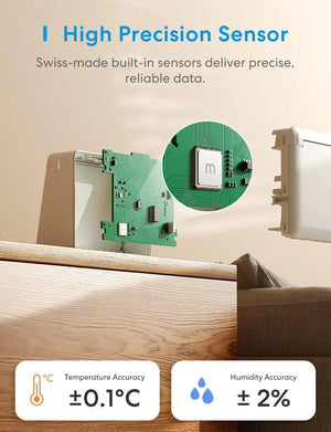 Meross - Smart Temperature and Humidity Sensor(Need to install with MSH450) - Smart Clock - Meross - Zenox
