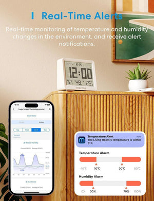 Meross - Smart Temperature and Humidity Sensor(Need to install with MSH450) - Smart Clock - Meross - Zenox