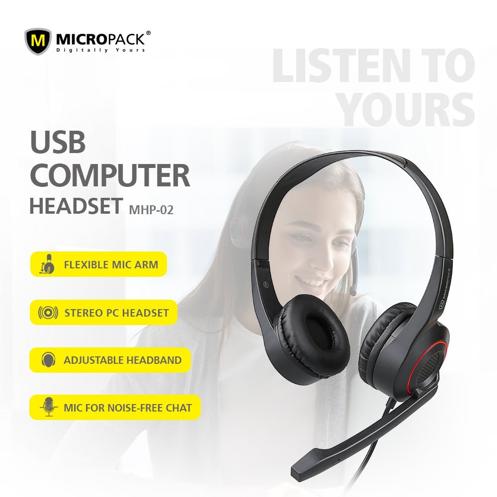 Micropack Stereo Sound Headphone (USB - A) - Headset - Micropack - Zenox