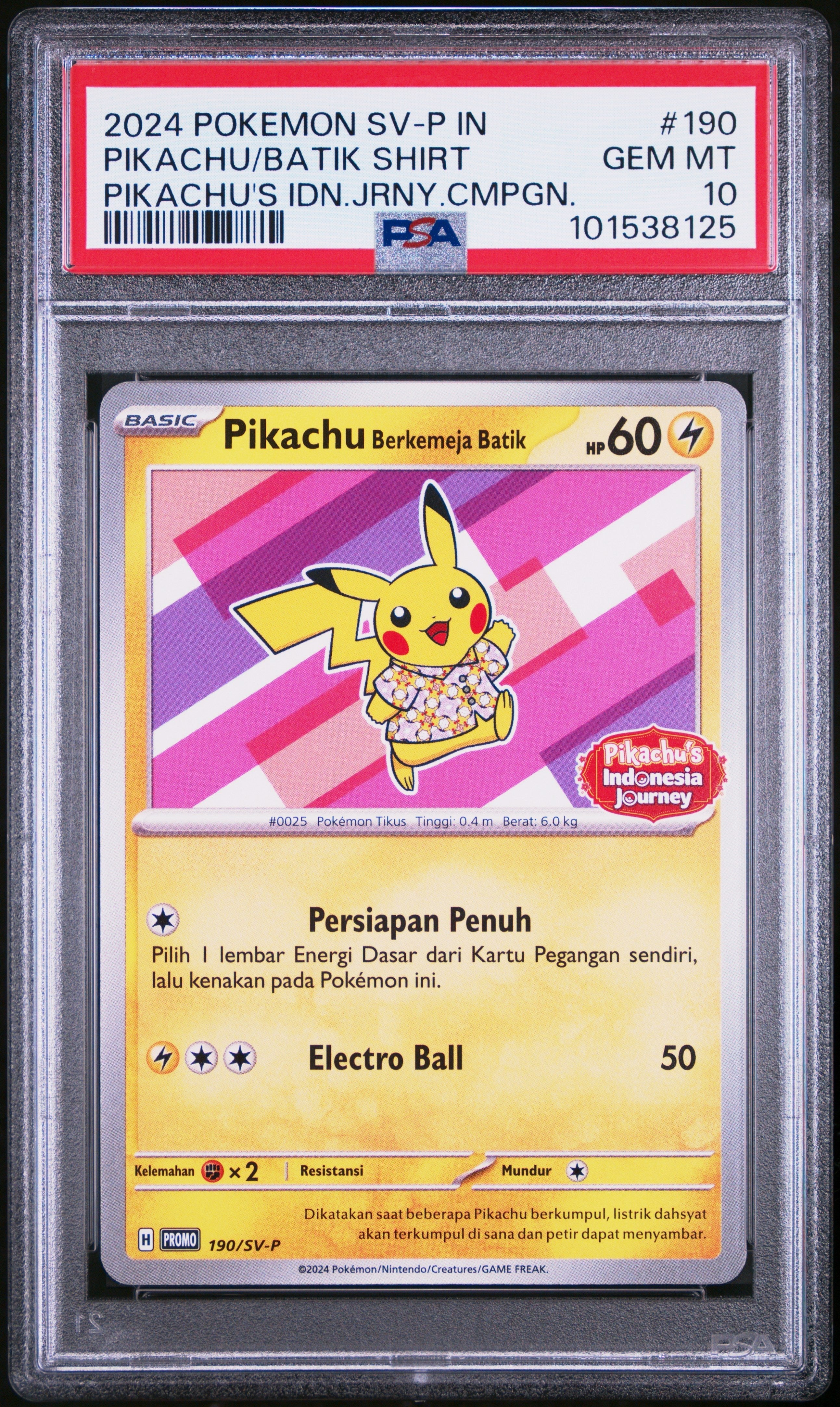 Pokemon Single Cards - Indonesian Pikachu Berkemeja Batik (ID) 190