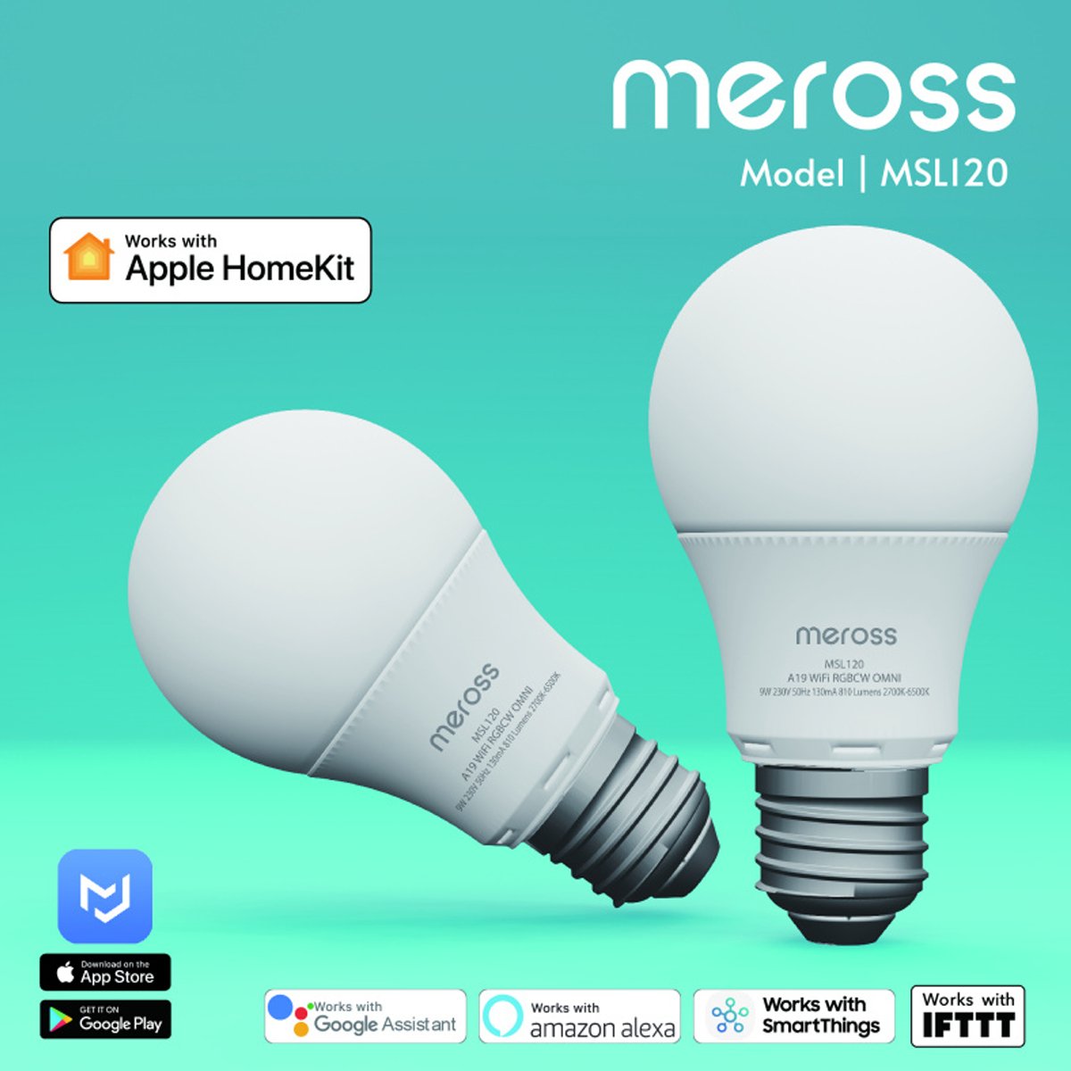 Smart WiFi LED Bulb MSL120HK / MSL120 - Smart Bulb - Meross - Zenox