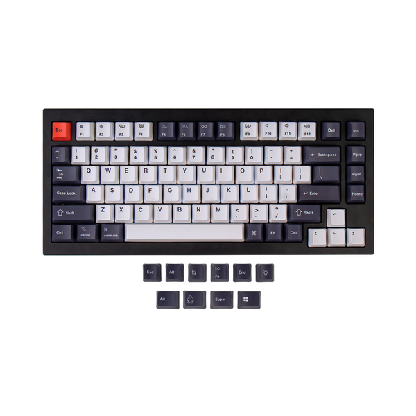 Keychron OEM Dye-Sub PBT Keycap Set - Bluish Black White