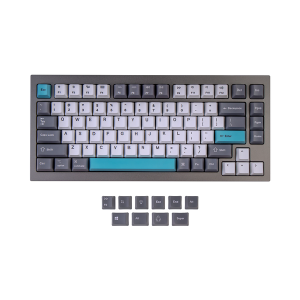 Keychron OEM Dye-Sub PBT Keycap Set - Grey White Blue (V1/V2/Q1/Q2/K2/K2 PRO)