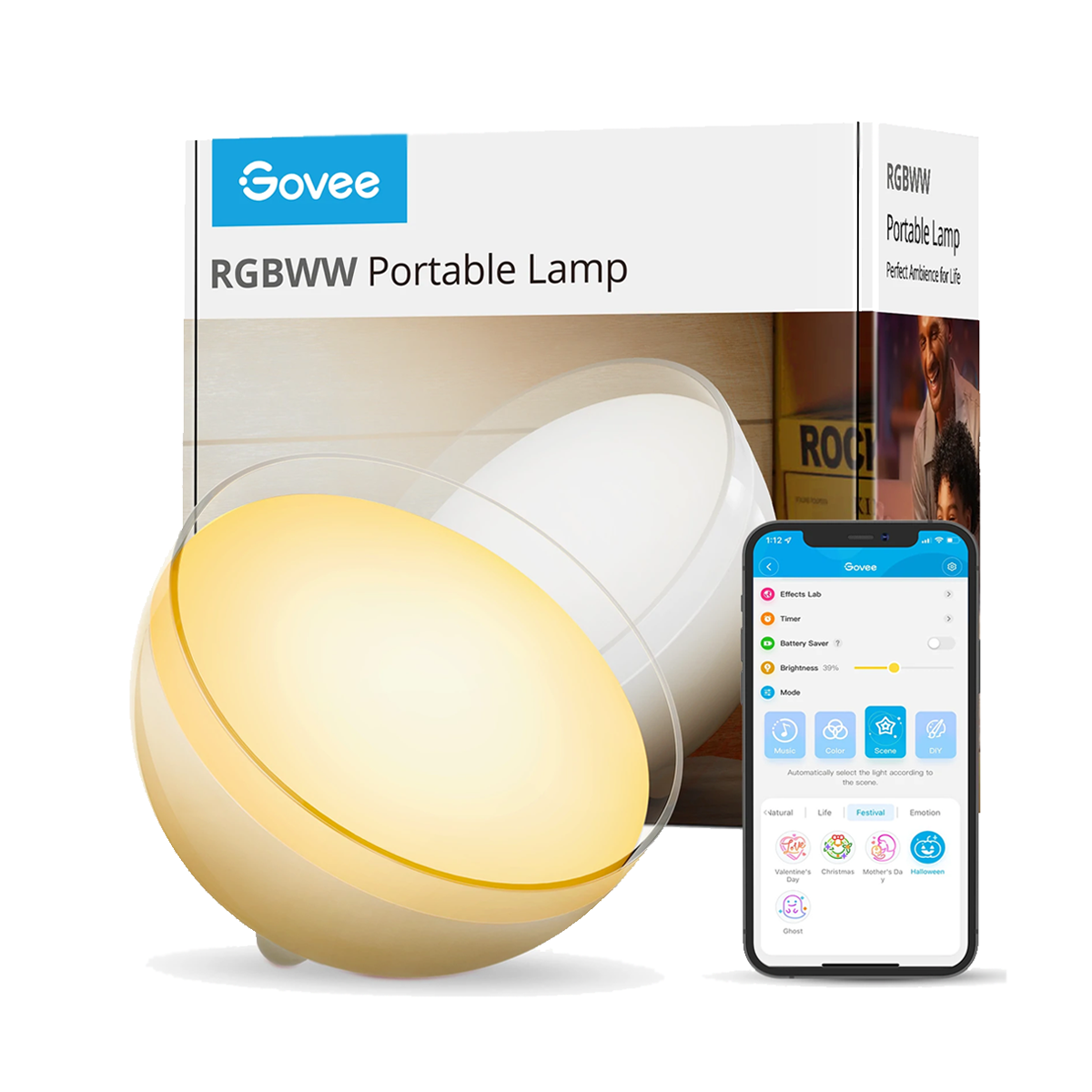 Govee Ambient RGBWW Portable Table Lamp (Bluetooth & Wi-Fi)｜Zenox