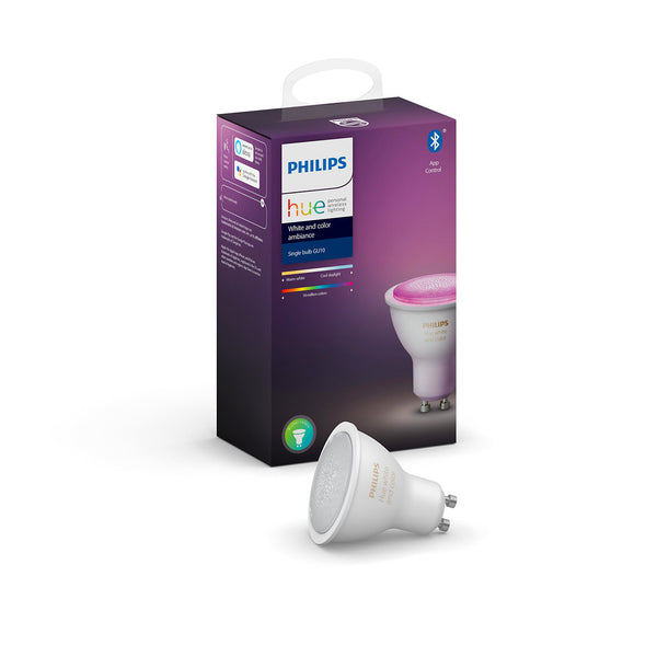 Philips Hue White and Colour Ambiance Bluetooth Single Bulb 5.7W GU10 - Zenox