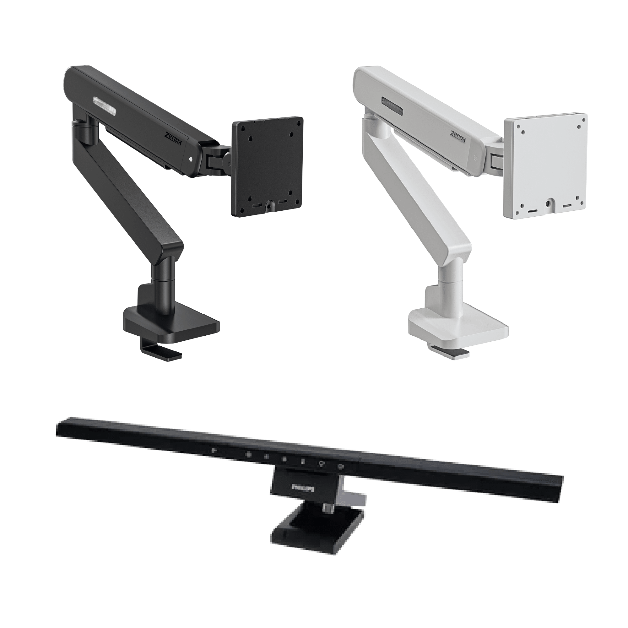 Bundle 1 Philips PAS351 Erler PC screen light RoA + Zenox MA51 Monitor Arm (2-11kg, 40'' max) - Desk Lamp -Philips - Zenox