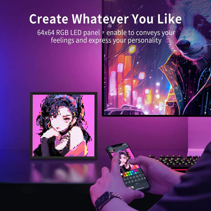 Divoom Pixoo64 64x64 Pixel Art LED Display Social Media Counter - LED Display - Divoom - Zenox