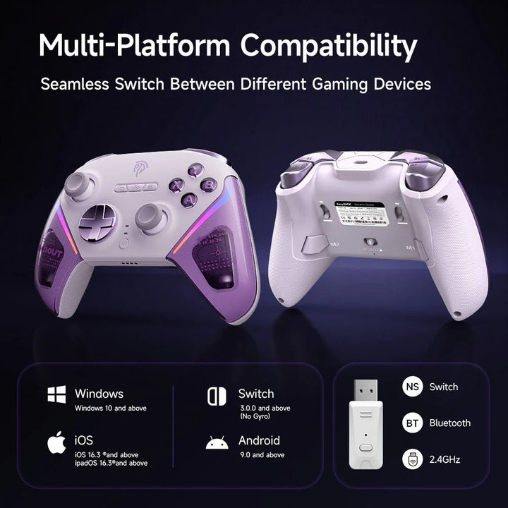 EasySMX - D10 PC Multimode Gamepad with Charging Base (Purple) - Gaming Controller - EasySMX - Zenox
