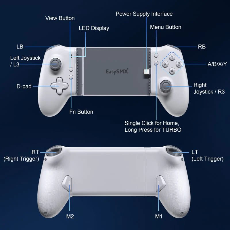 EasySMX - M15 Mobile Game Controller (White) - Gaming Controller - EasySMX - Zenox