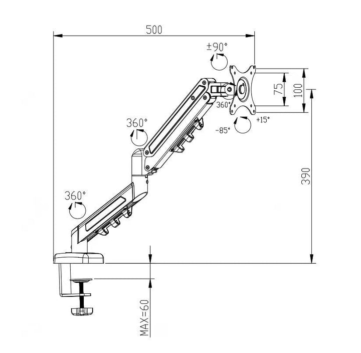 Flexispot Monitor Arm F5 - Monitor Arm - Zenox - Zenox
