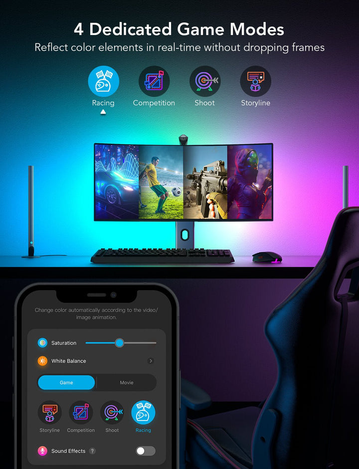 Govee DreamView G1 Pro Gaming Light (For PC 24 - 29") - Smart TV & Monitor Light - Govee - Zenox