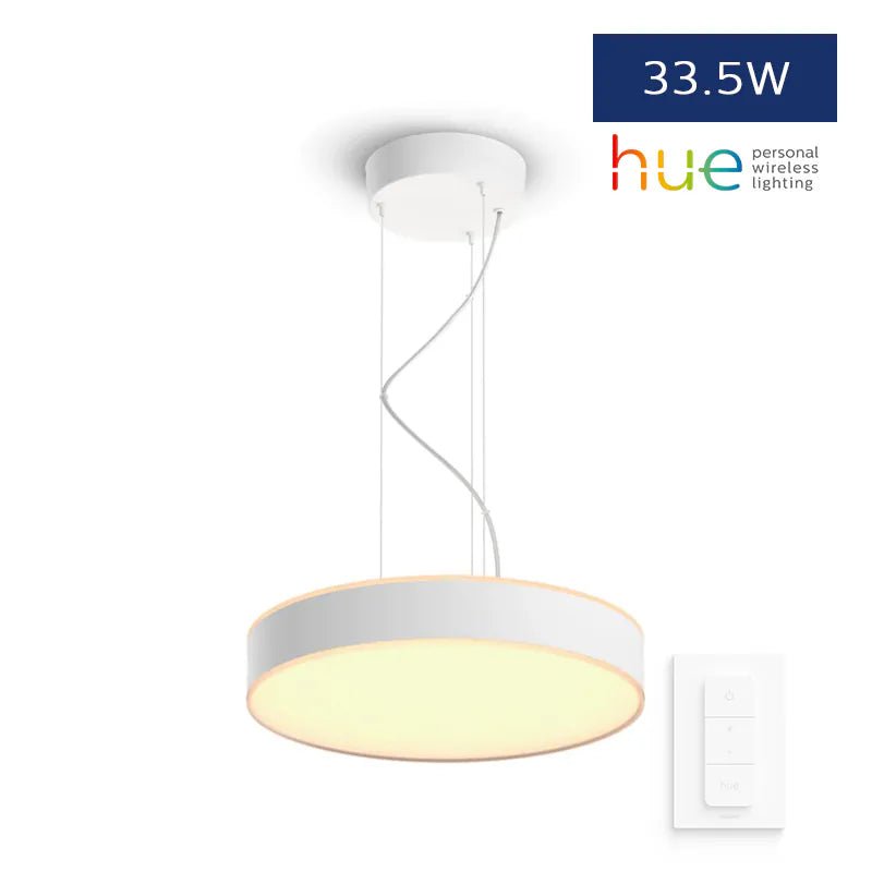 Hue Enrave 33.5W Pendant (White) - Ceiling Light -Philips Hue - Zenox