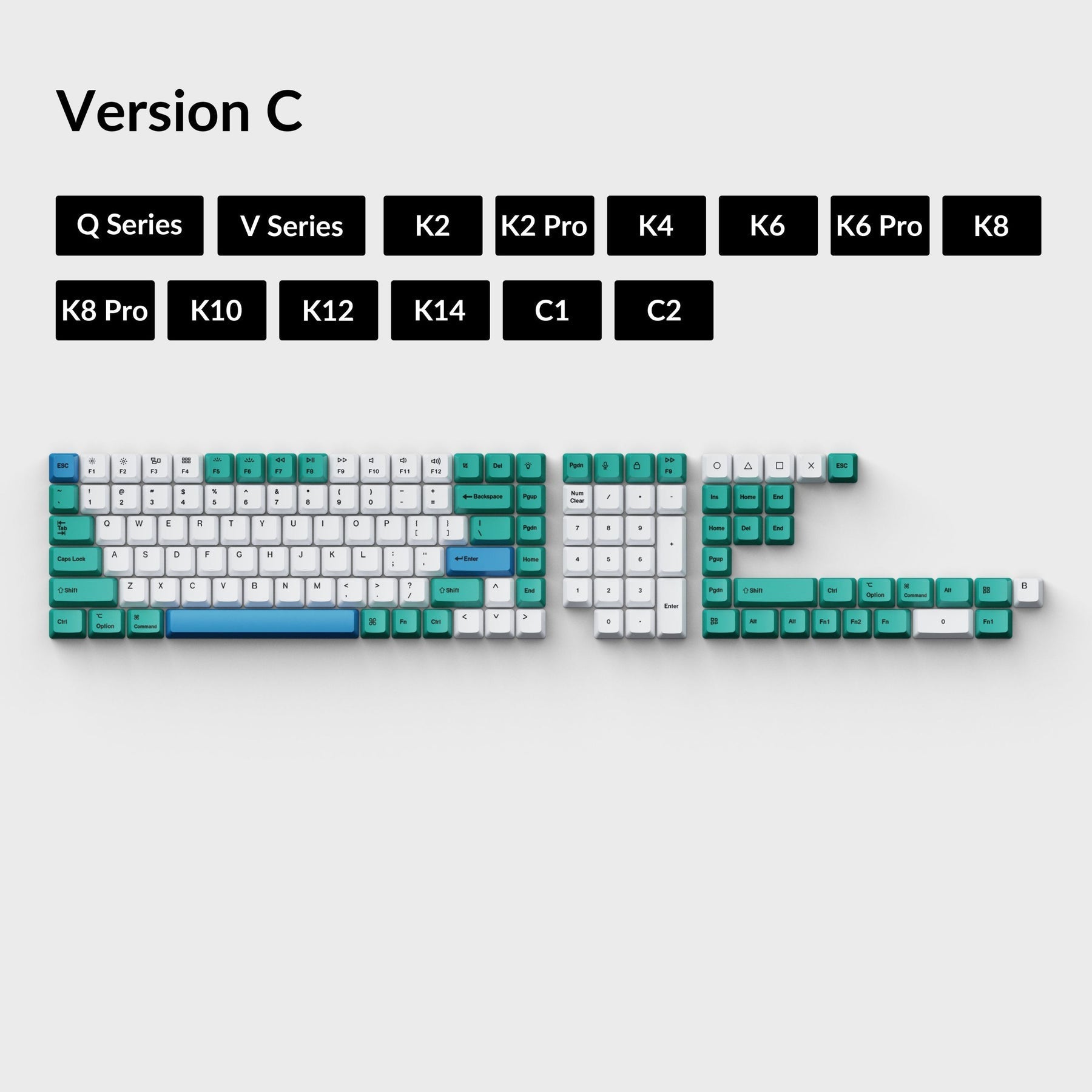 Keychron OEM Dye - Sub PBT Keycap Set - Iceberg - Keycap Set - Keychron - Zenox
