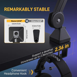 Maono BA37 Microphone Suspension Boom Arm Stand - Microphone - Maono - Zenox