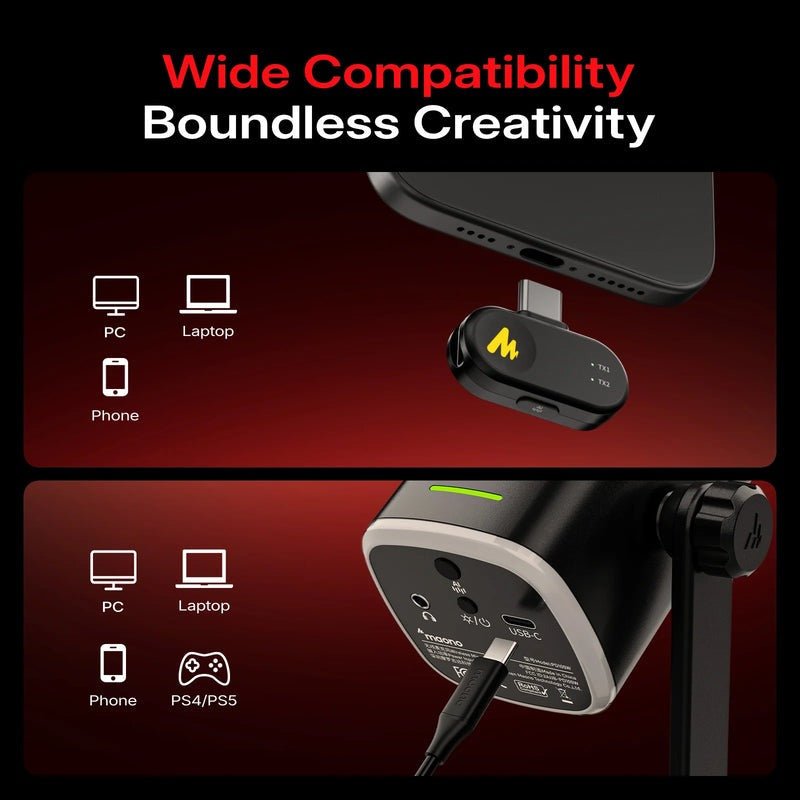 Maono PD100W Wireless & Wired Microphone - Microphone - Maono - Zenox