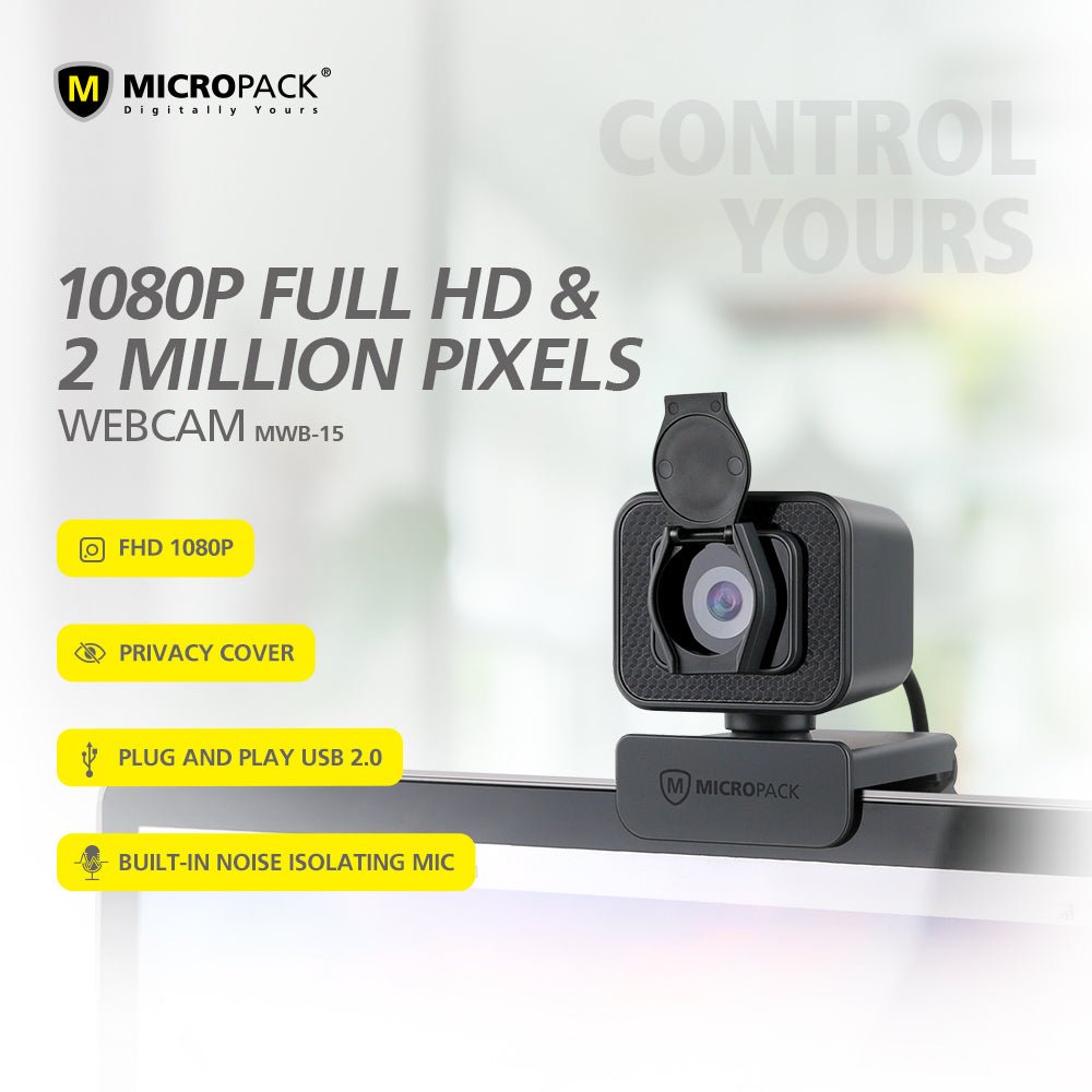 Micropack 1080P FHD Webcam with cover - Web Camera - Micropack - Zenox
