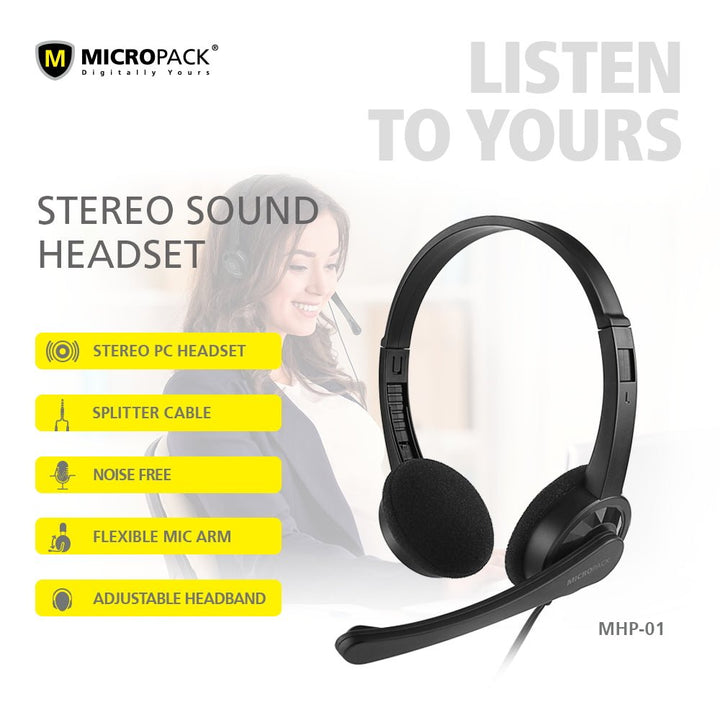 Micropack Stereo Sound Headphone (3.5mm jack) - Headset - Micropack - Zenox