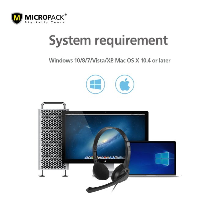 Micropack Stereo Sound Headphone (3.5mm jack) - Headset - Micropack - Zenox