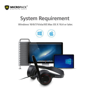 Micropack Stereo Sound Headphone (USB - A) - Headset - Micropack - Zenox