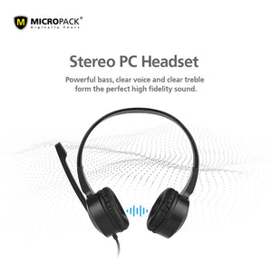 Micropack Stereo Sound Headphone (USB - A) - Headset - Micropack - Zenox