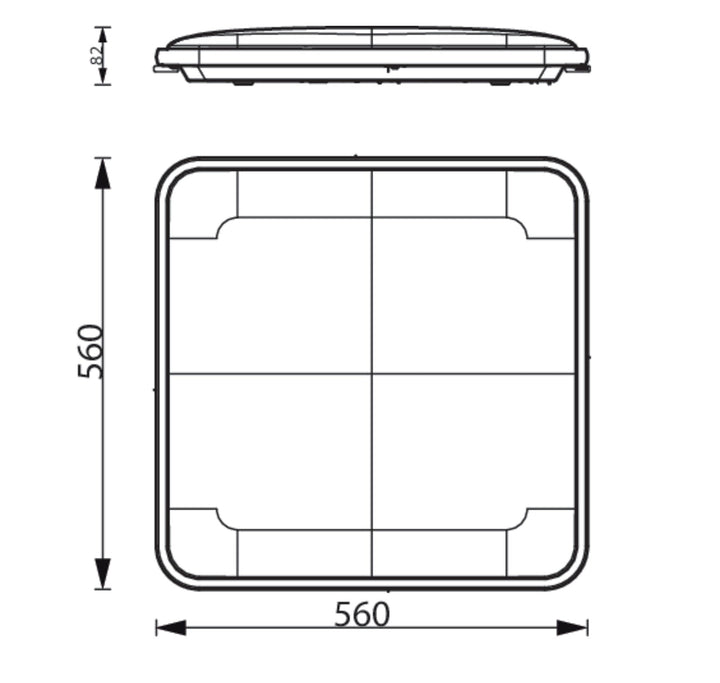 Philips CL828 AIO SQ 55W 27 - 65K H HV 03 - Ceiling Light - Philips - Zenox