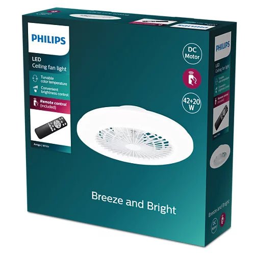 Philips Flat Fan Ceiling IR RD 20W+42W - Fan Ceiling Light - Philips - Zenox