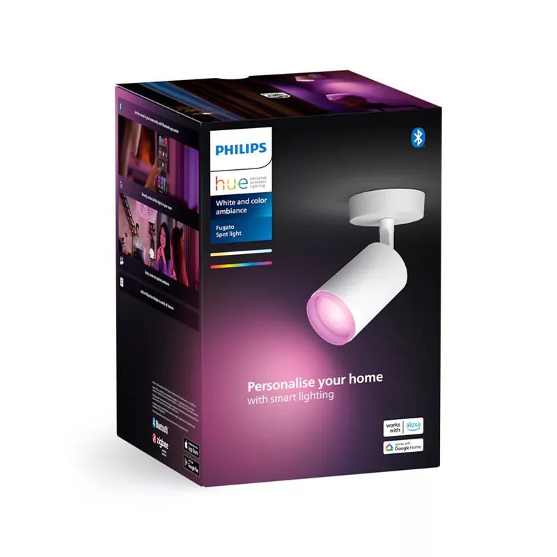 Philips Hue Fugato Single Spot White 1X5.7W +Hk - Ceiling Light -Philips Hue - Zenox