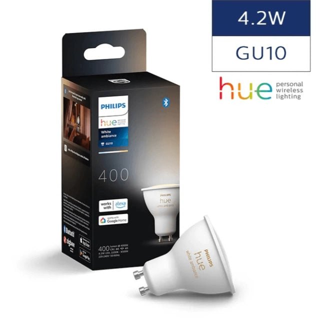 Philips Hue GU10 White Ambiance Bulb 4.2W - Zenox - Zenox