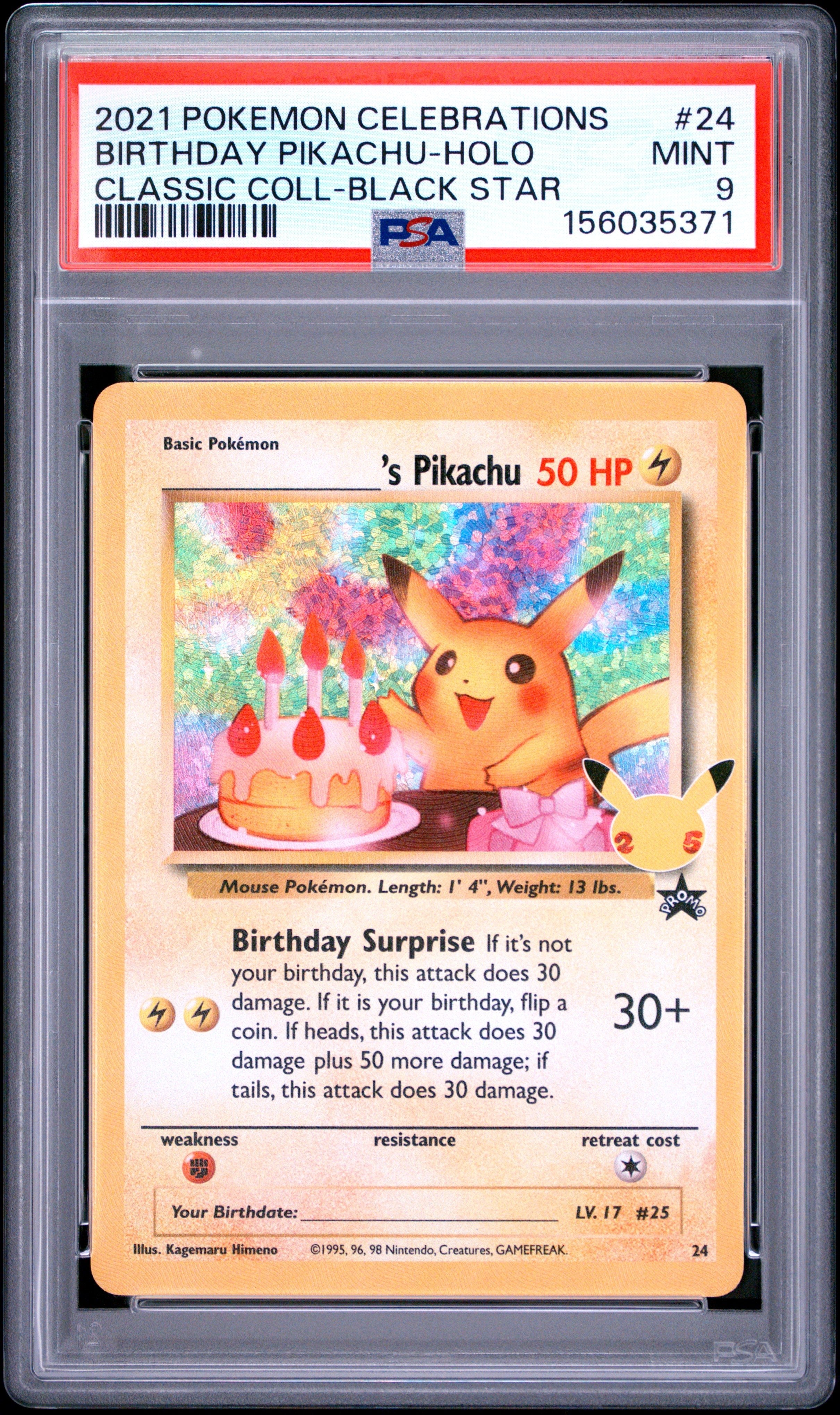 Pokemon - Birthday Pikachu-Holo 24 - Singles -Pokemon - Zenox