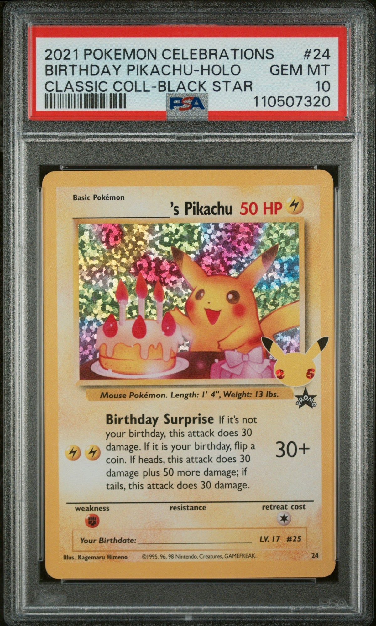 Pokemon - Birthday Pikachu-Holo 24 - Singles -Pokemon - Zenox