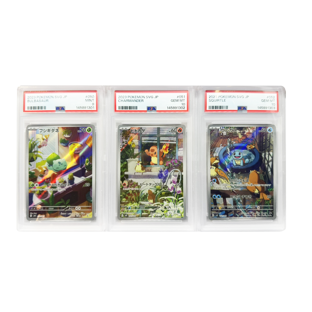 Pokemon - Bulbasaur Charmander Squirtle svG set 050 P9 051 - 052 P10 set (連號) - Singles - Pokemon - Zenox