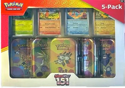 Pokémon Collection Box (US) - 151: Costco Pokemon Scarlet & Violet 151 Mini Tin 5 - pack (Magneton) - Collection Box - Pokemon - Zenox