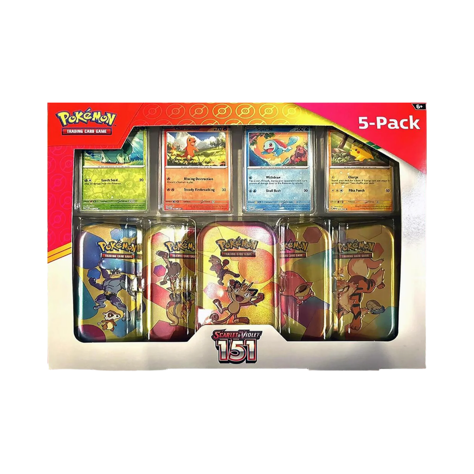 Pokémon Collection Box (US) - 151: Costco Pokemon Scarlet & Violet 151 Mini Tin 5 - pack (Meowth) - Collection Box - Pokemon - Zenox
