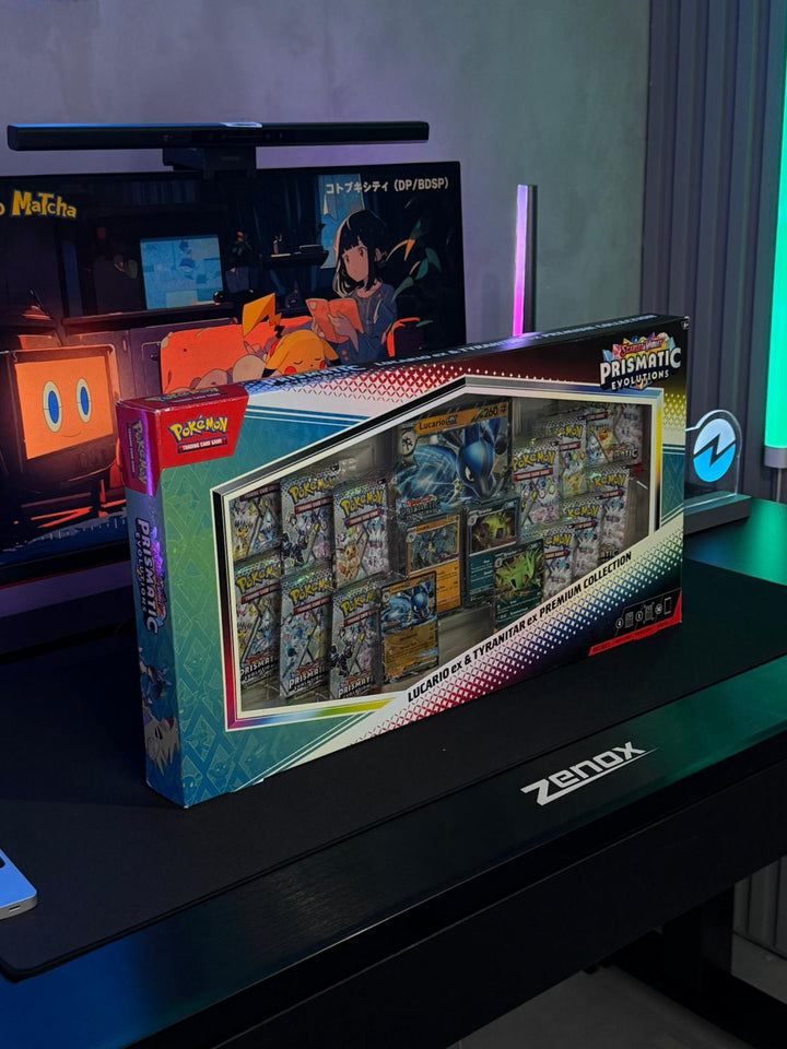 Pokémon Collection Box (US) - Prismatic Evolutions Lucario ex & Tyranitar ex Premium Collection - Collection Box - Pokemon - Zenox
