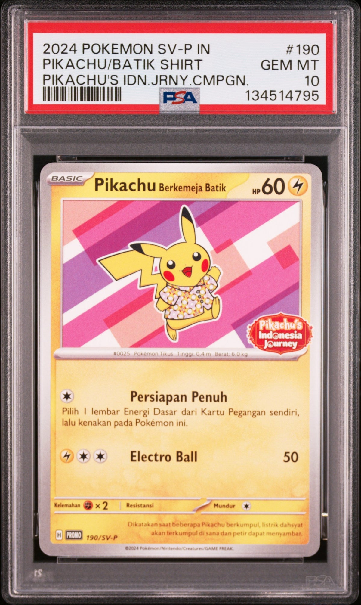 Pokemon - Pikachu Berkemeja Batik 190/SV - P - Singles - Pokemon - Zenox