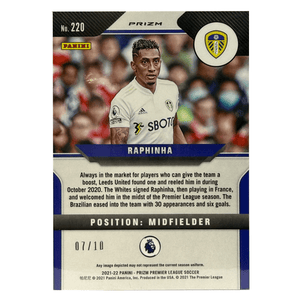 Sports Card - 2021 PANINI PRIZM PREMIER LEAGUE #220 RAPHINHA GOLD PRIZM 7/10 - Singles -Sports - Zenox