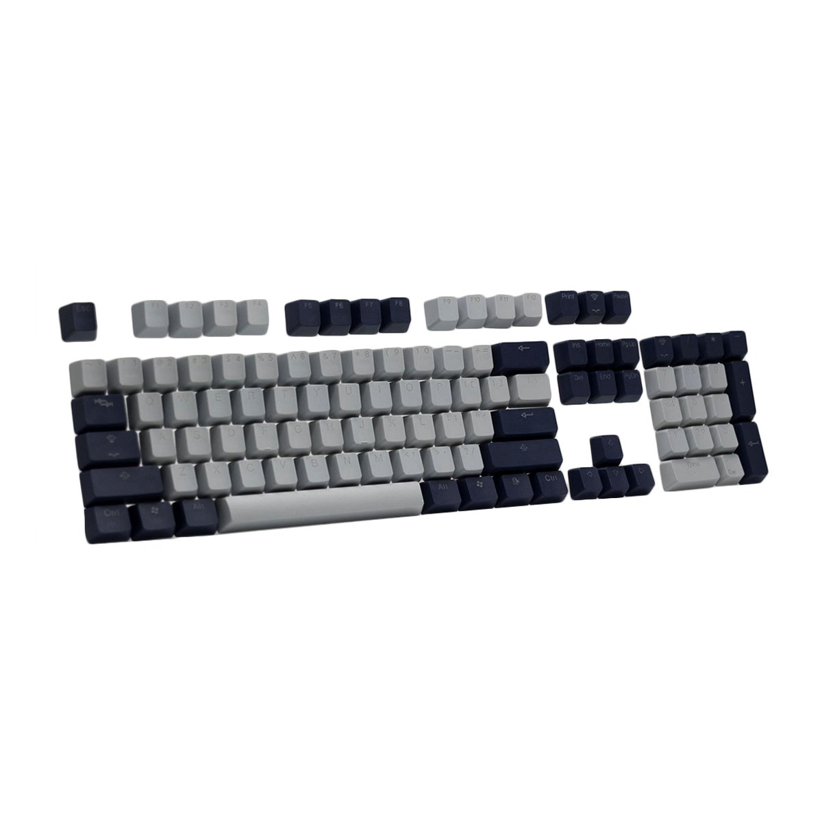 Tai - Hao - Cool Grey/Navy - Doubleshot PBT/132 Keycaps/2 Keys Puller - Keycap Set - Tai - Hao - Zenox