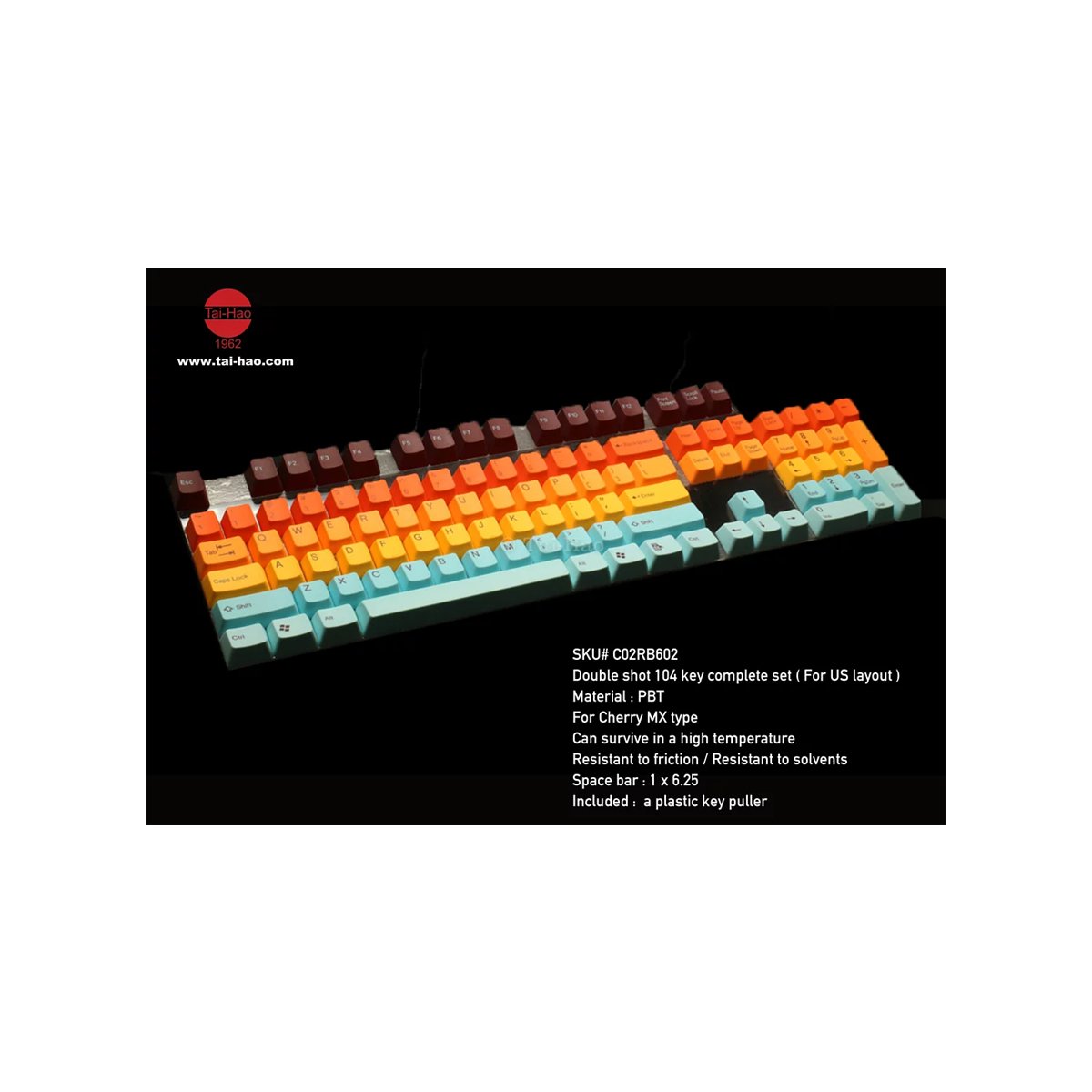 Tai - Hao - Hawaii - Doubleshot PBT/104 Keycaps/2 Keys Puller - Keycap Set - Tai - Hao - Zenox