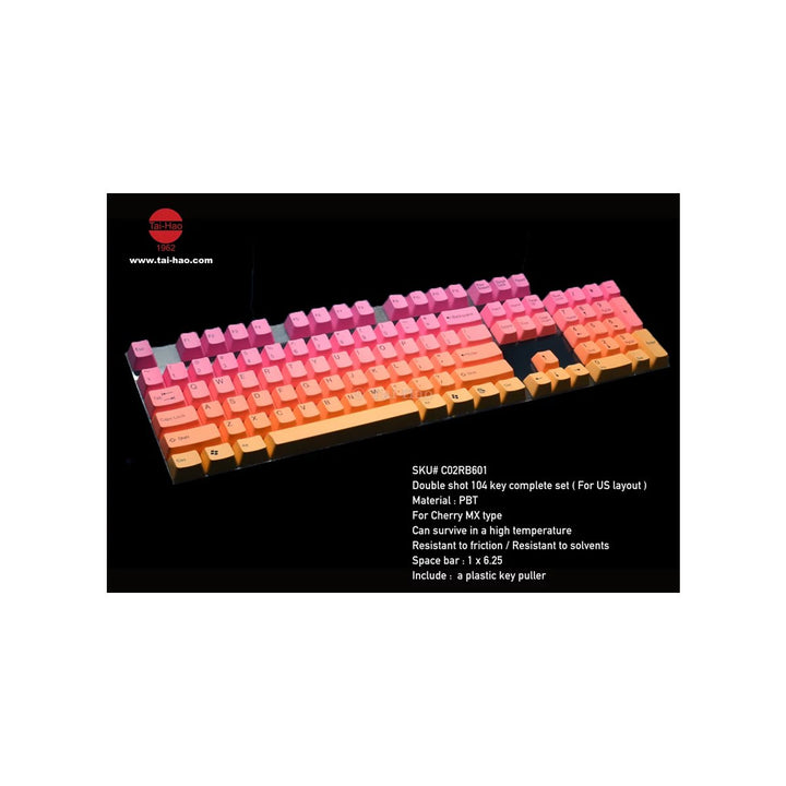 Tai - Hao - Sunset - Doubleshot PBT/104 Keycaps/2 Keys Puller - Keycap Set - Tai - Hao - Zenox