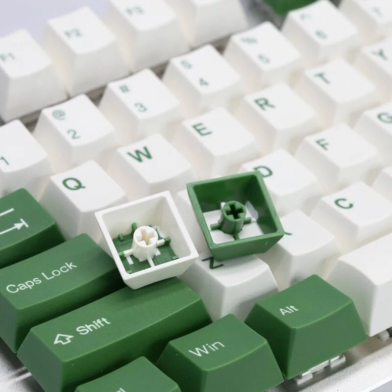 Tai - Hao - White+Green - 115 Keycaps/1 Key Puller - Keycap Set - Tai - Hao - Zenox