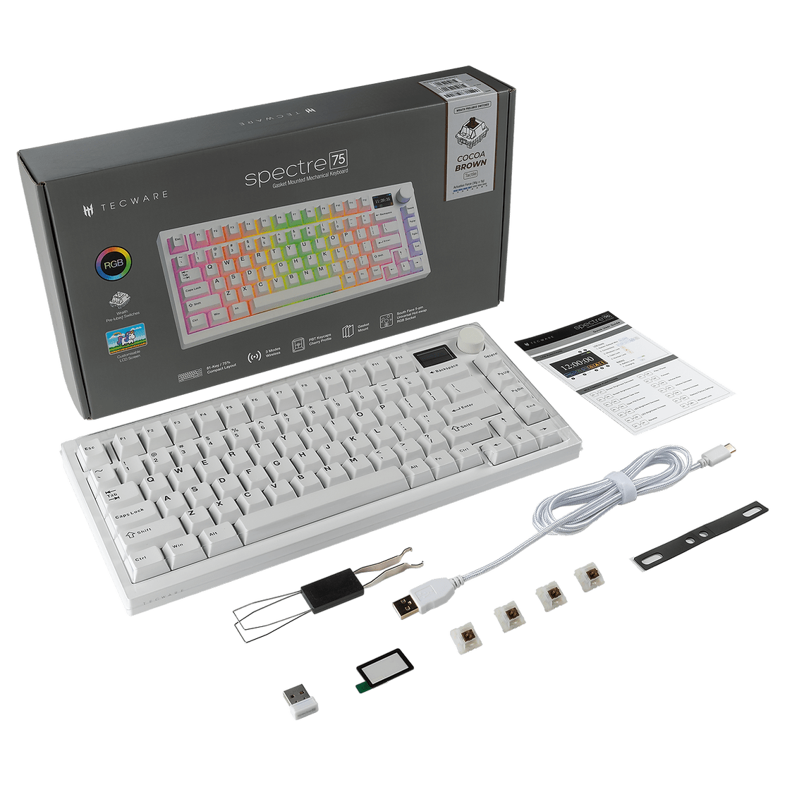 Tecware - Spectre RGB Mechanical Keyboard w/ LCD (Black) - Keyboard - Tecware - Zenox